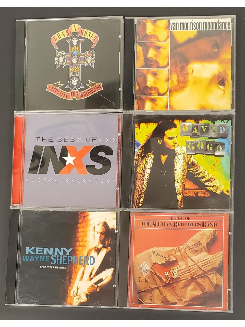 6 Classic Rock CDs - Guns N' Roses, Van Morrison, INXS, David Gogo+ VG